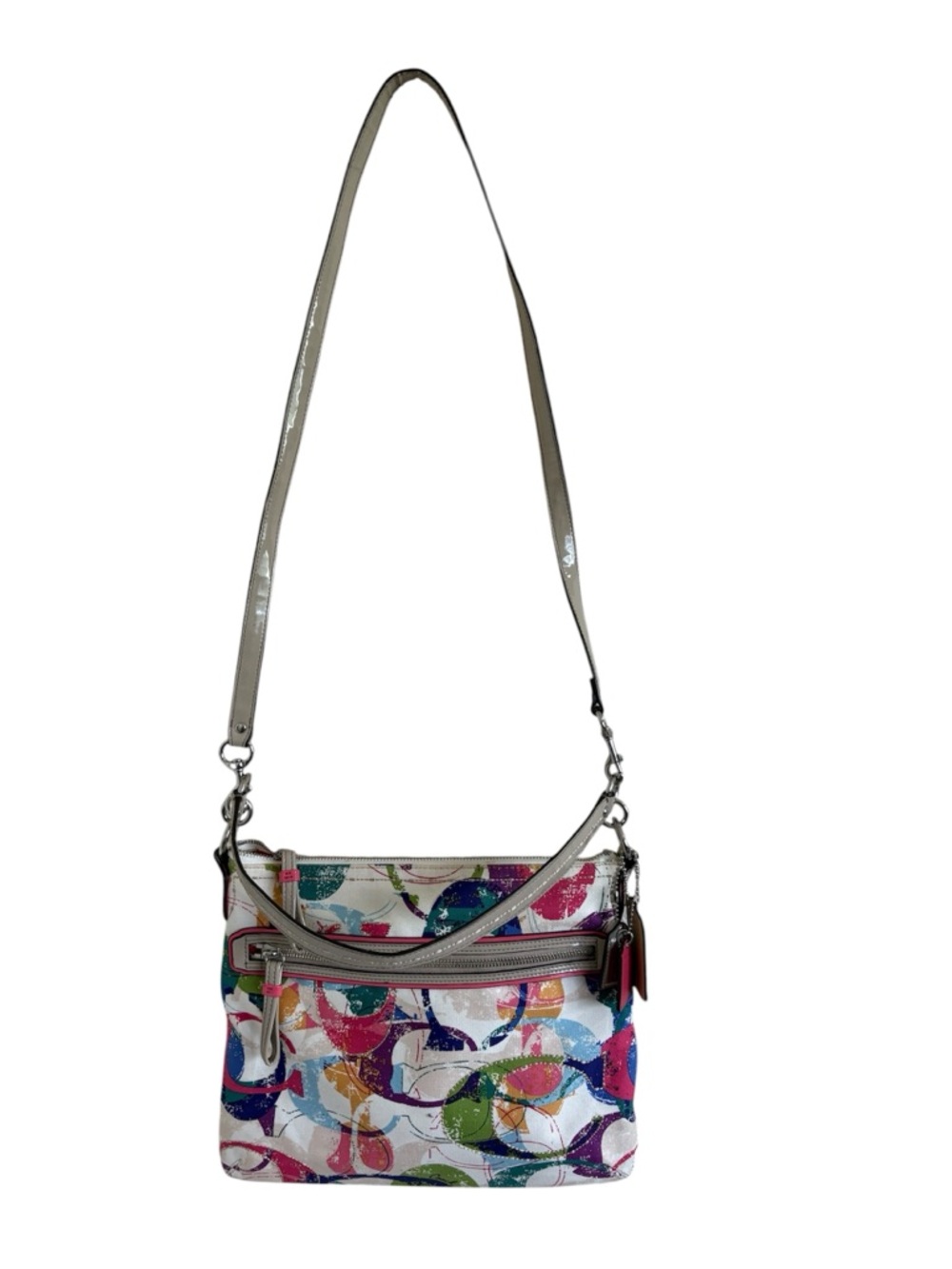 Y2K Coach signature Poppy Hippie
Multicolored Tote shoulder bag satchel No.23376 - Picture 4 of 6